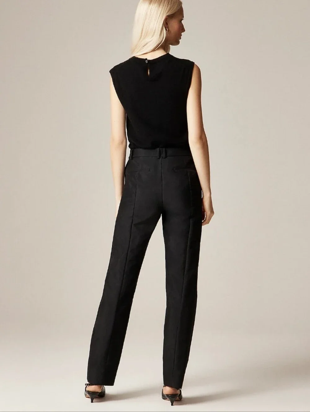 J Crew Slim-fit trouser in sateen CN751 Size 8 NWT  Black $198 Retail